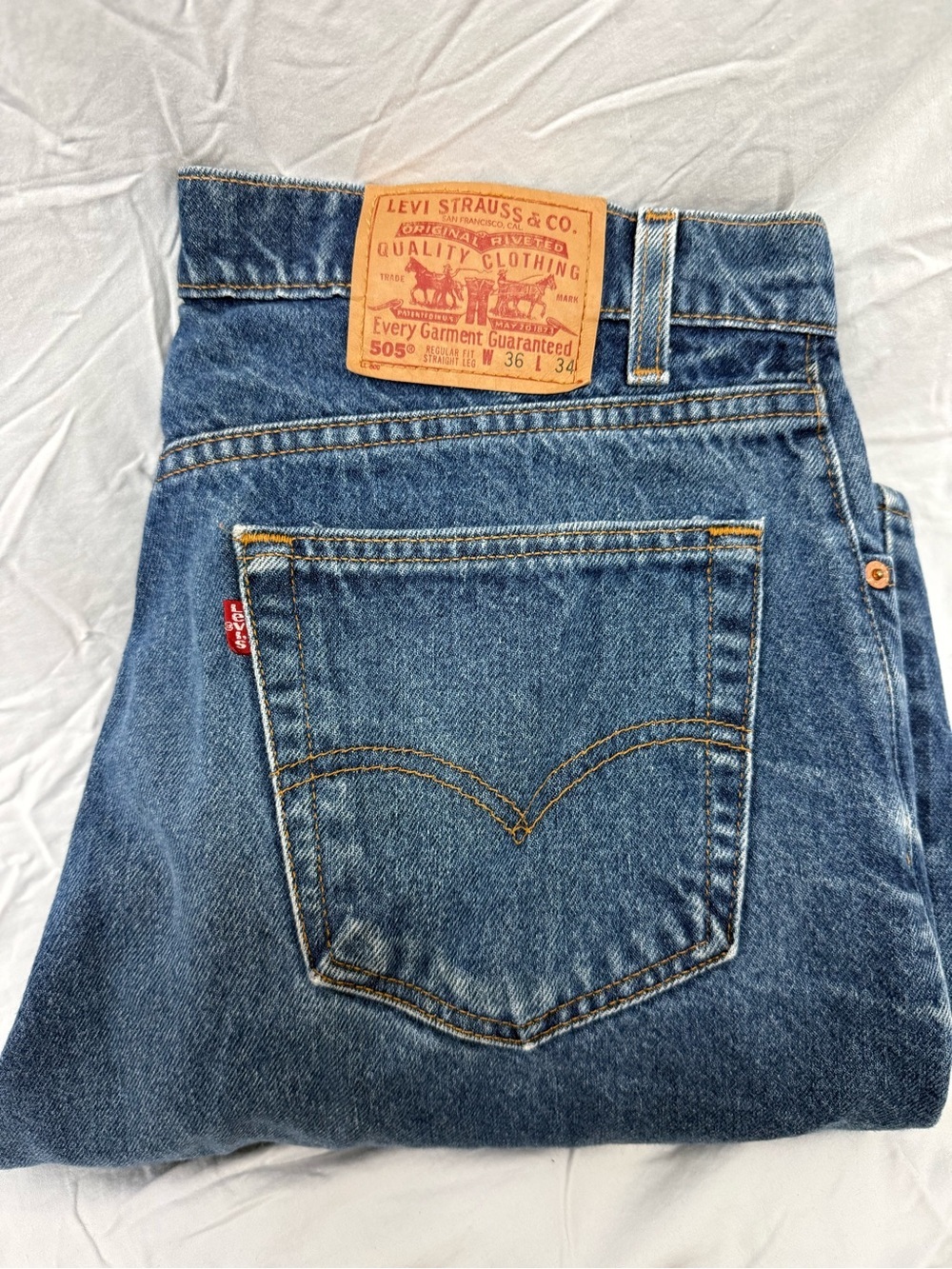 Vintage made in USA Levi's Straight Men's Jeans in Medium Blue Denim